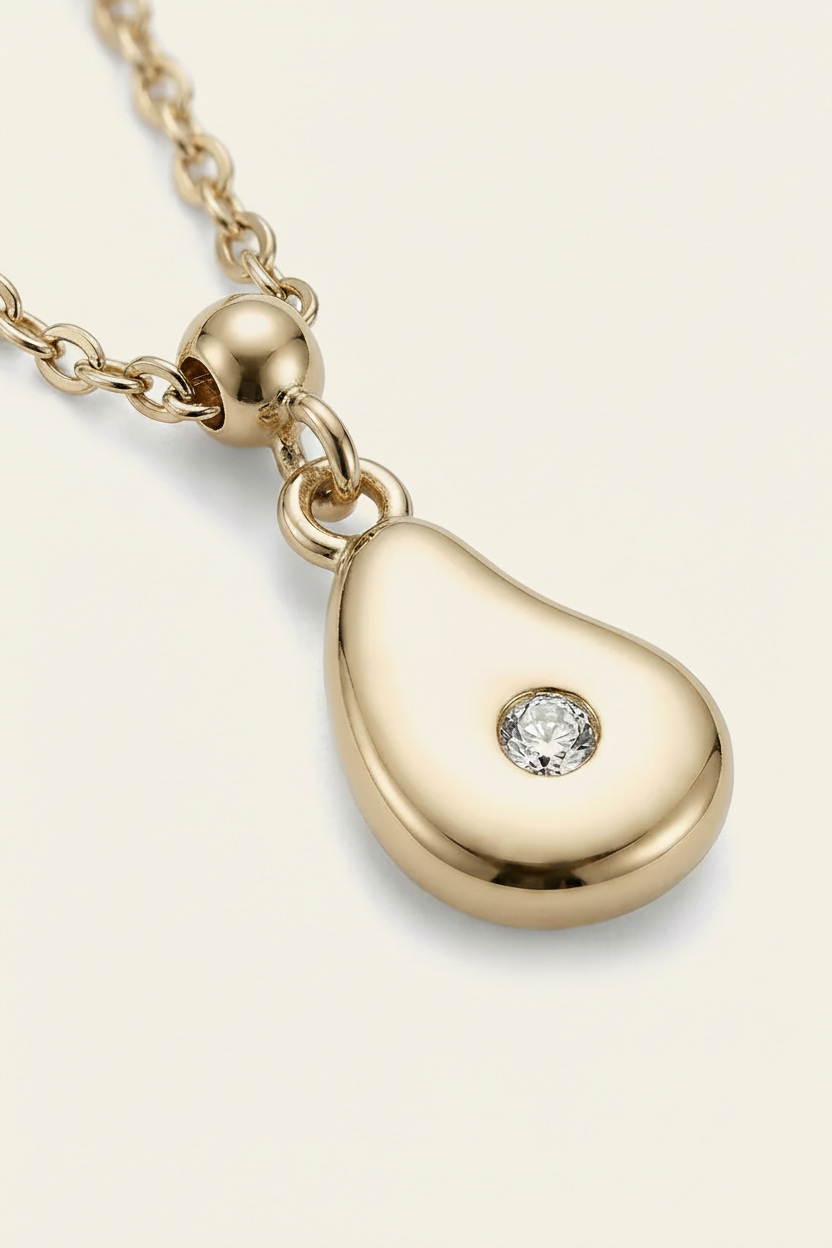 Lumière Drop Necklace Rose Gold - Pendant Macro