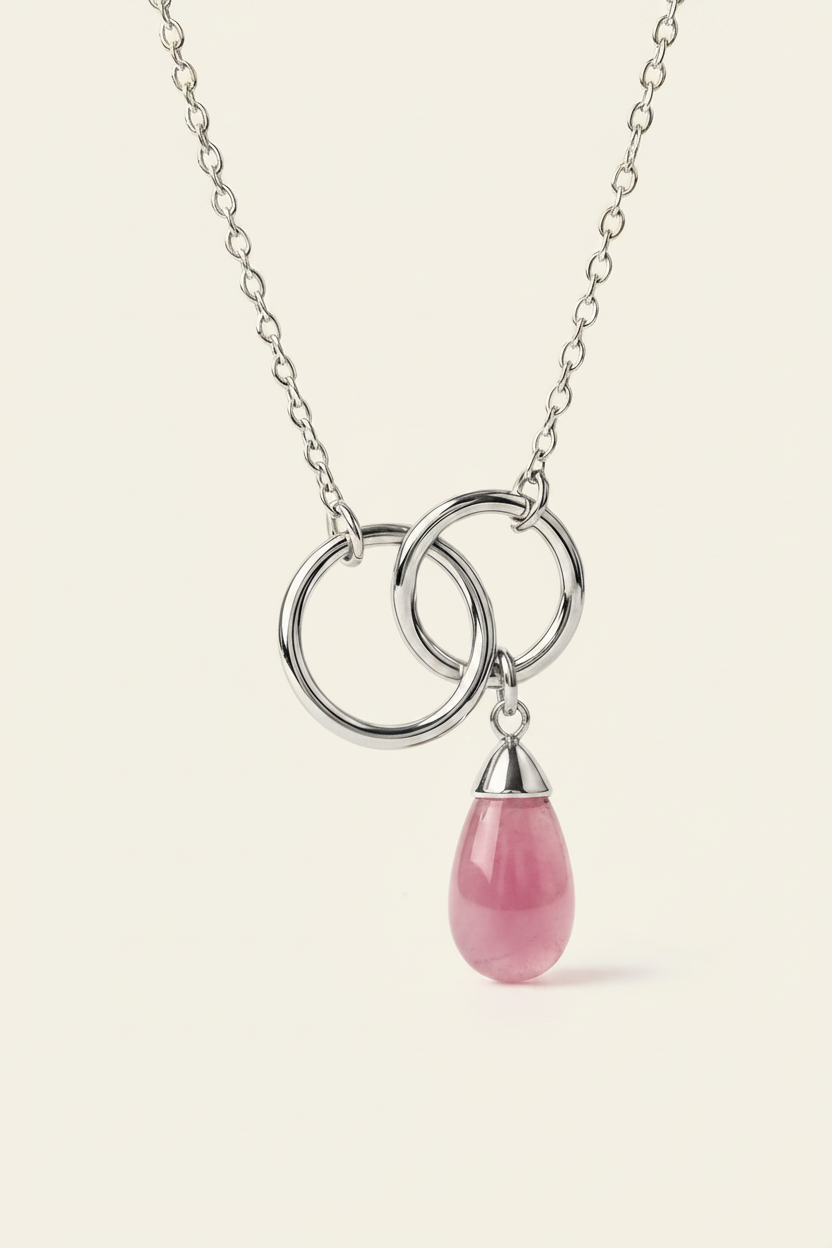Serenity Stone Pendant Necklace - Silver - Full Product Shot