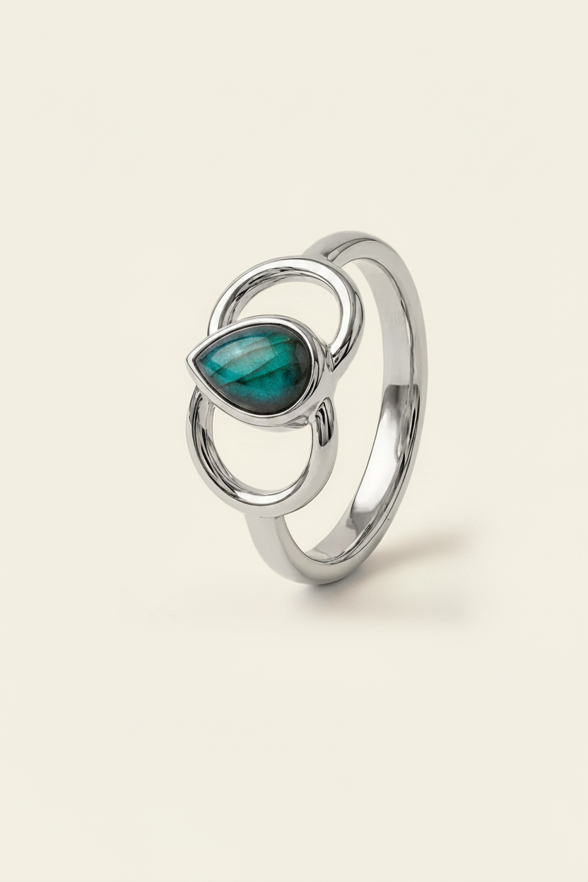 Solar Arc Ring – Silver – 3/4 Angle
