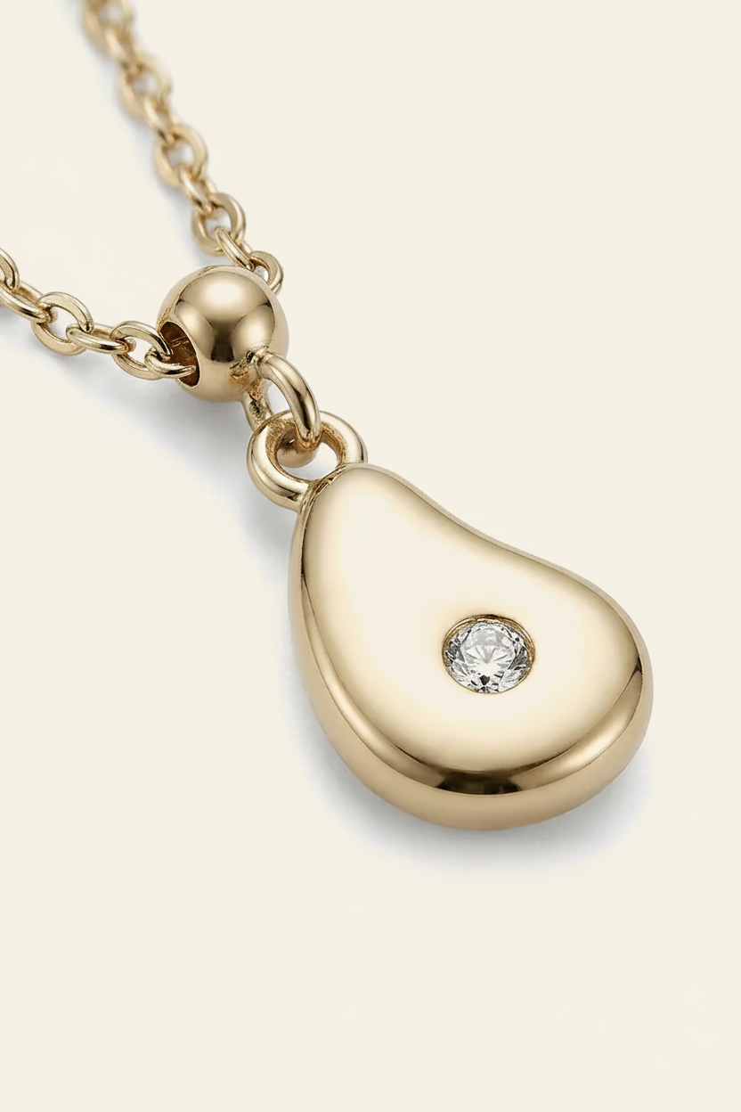 Lumière Drop Necklace Gold - Pendant Macro