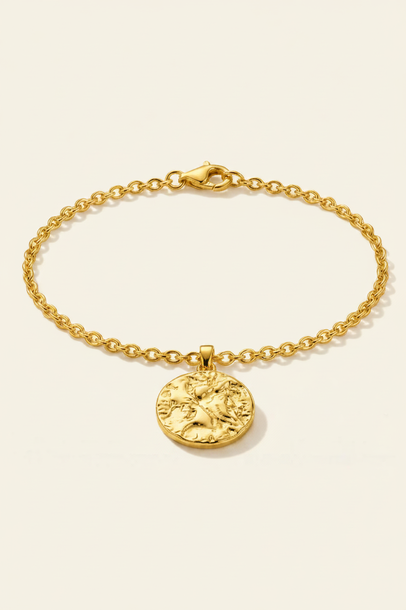 Lumière Medallion Charm Bracelet – Gold, product flat lay