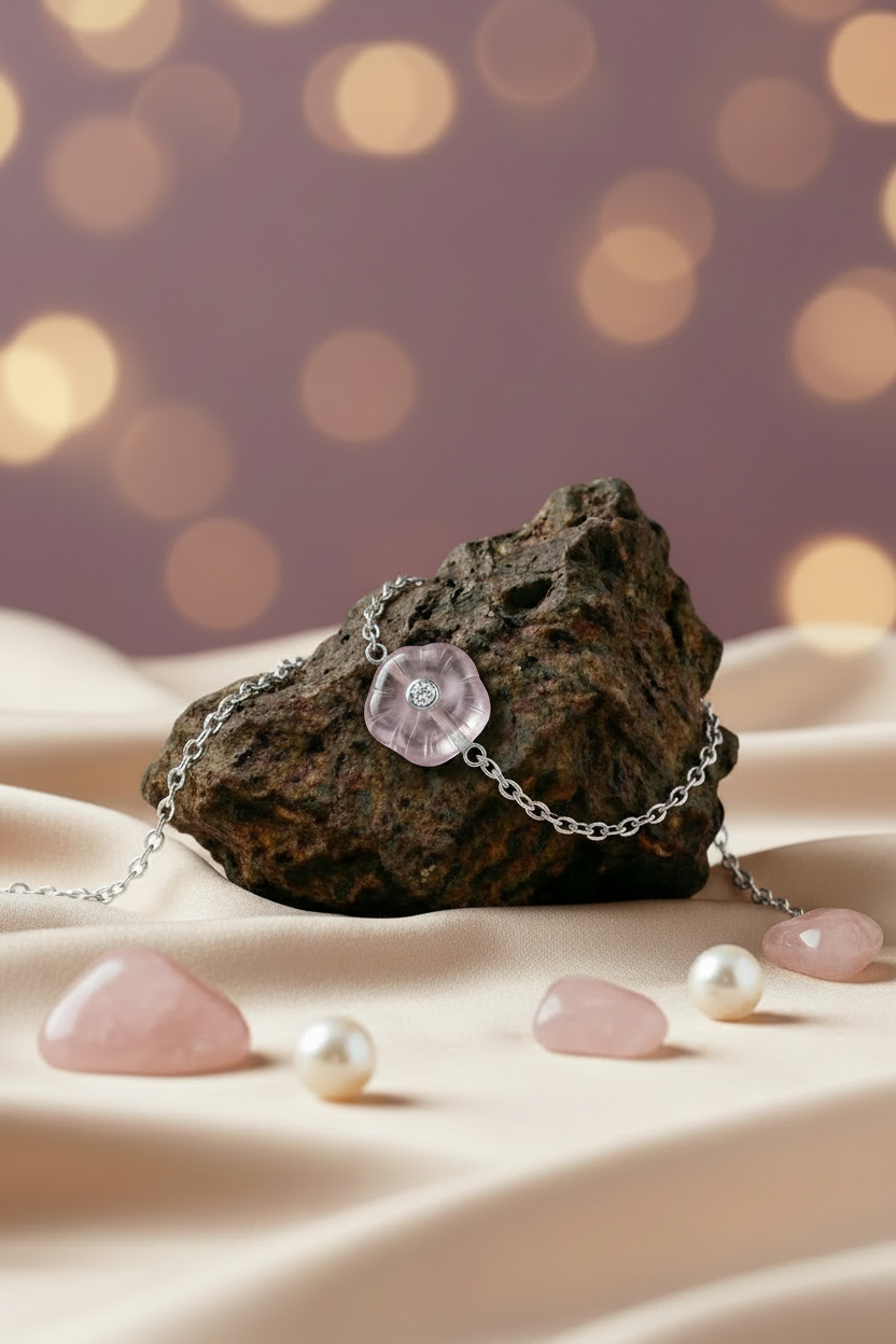 Petal Stone Bracelet Silver - Rock Editorial
