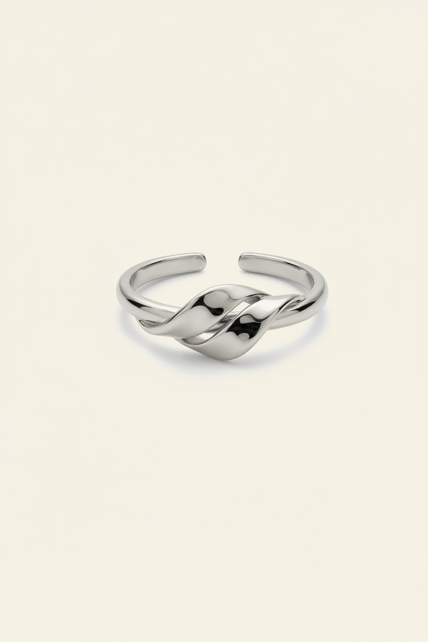 Fluid Knot Open Band Ring in Silver - Product Shot