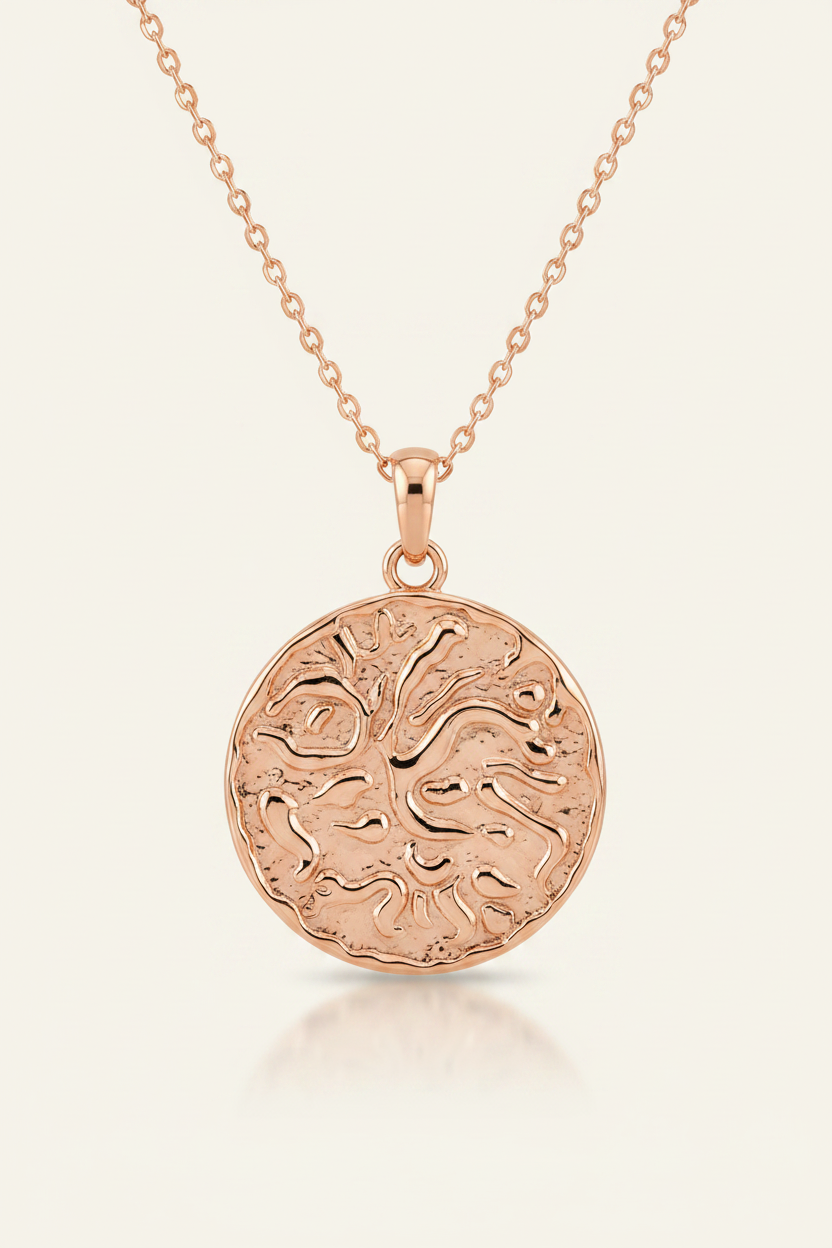 Lumière Medallion Pendant Necklace – Rose Gold, product hero