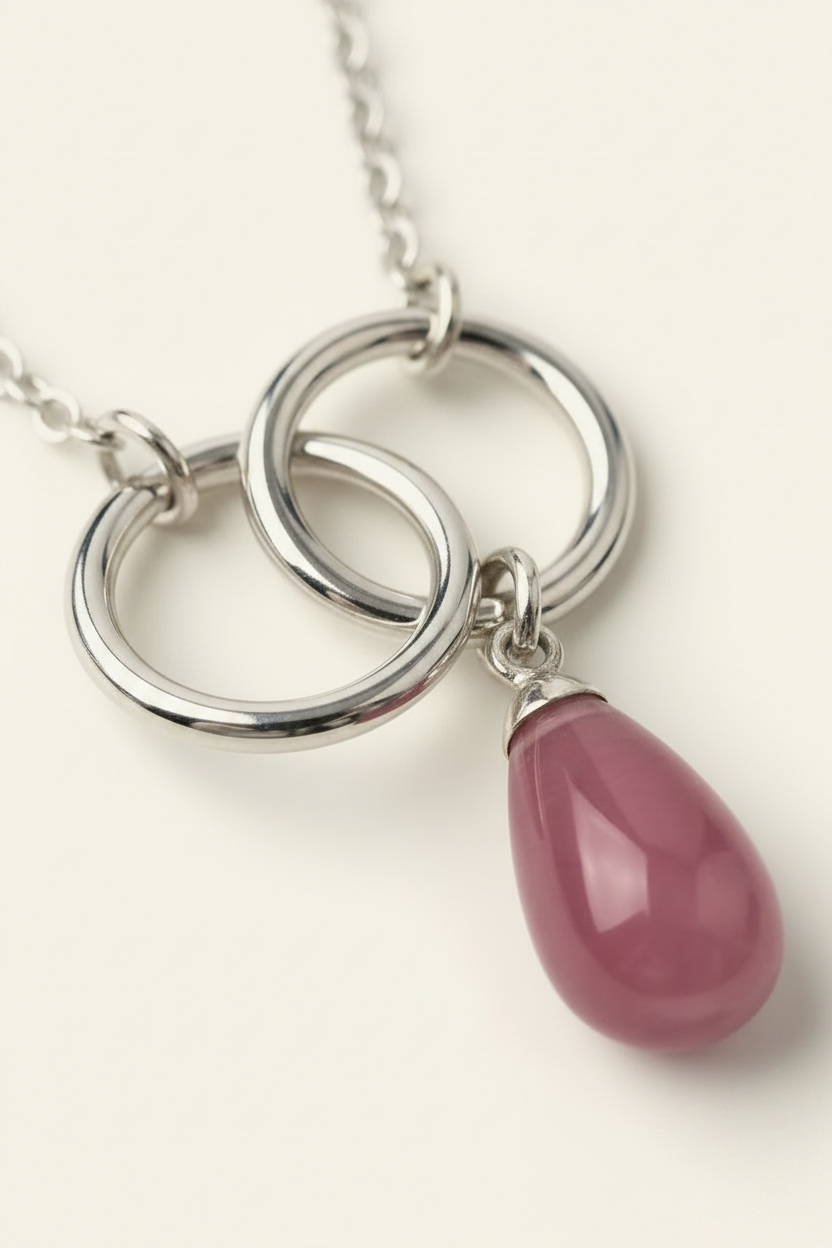Serenity Stone Pendant Necklace - Silver - Macro Pendant