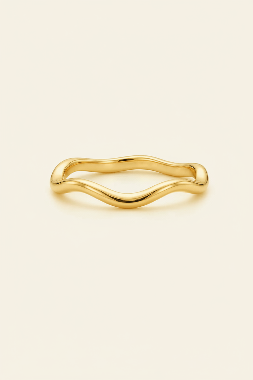 Lumière Wave Ring - Gold - Top Down