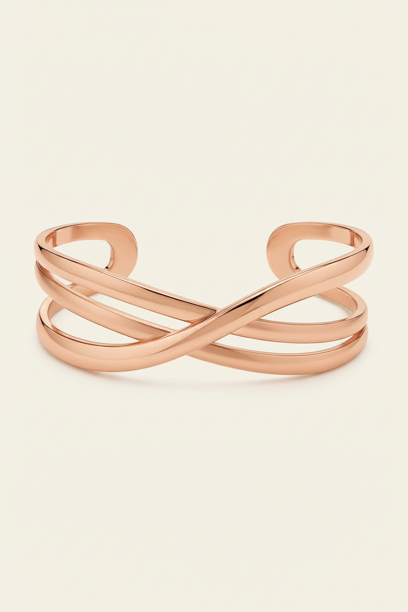 Lace Cuff Bracelet - Rose Gold - Front Product Shot