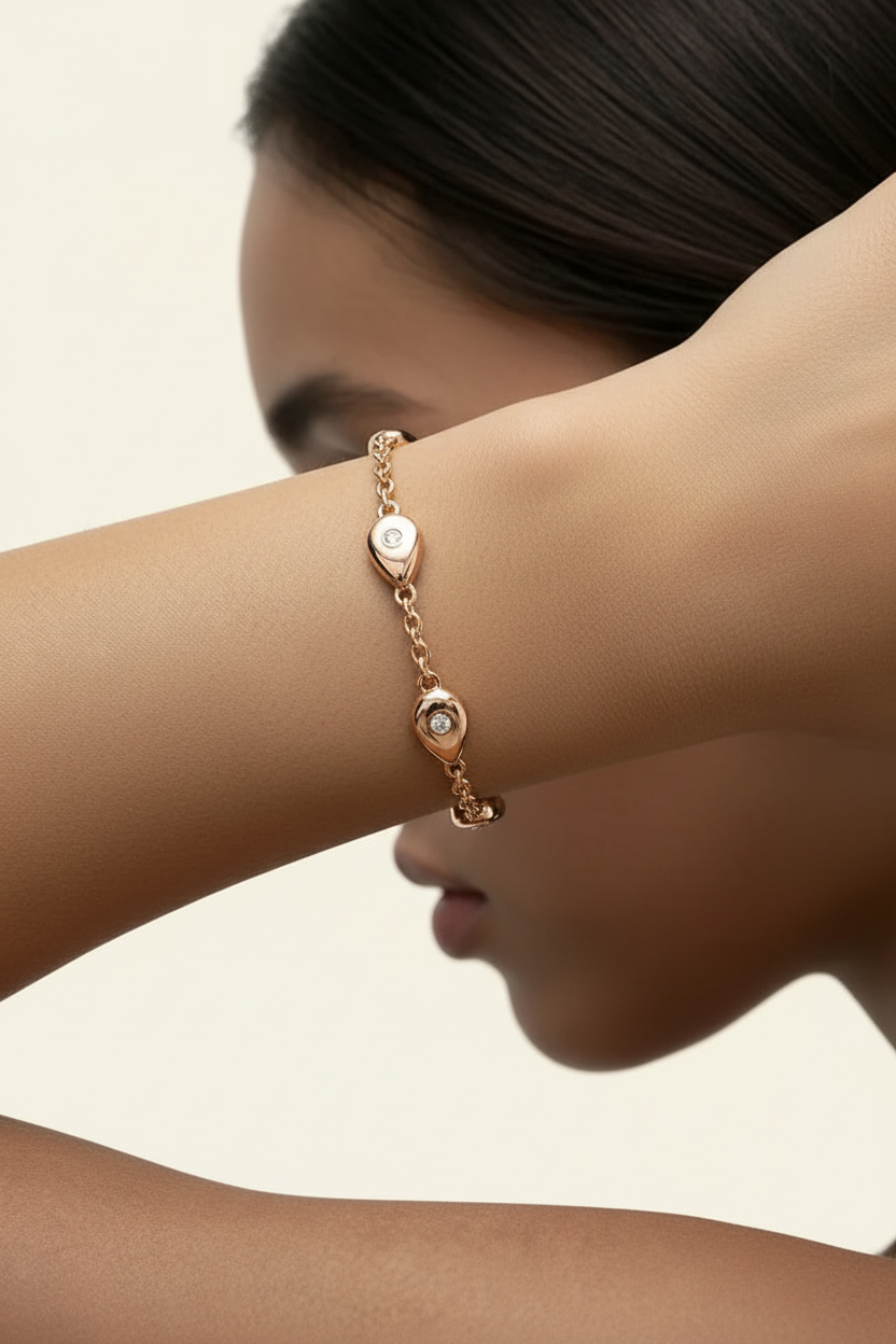 Aurora Dew Bracelet - Rose Gold - Wrist Close-up