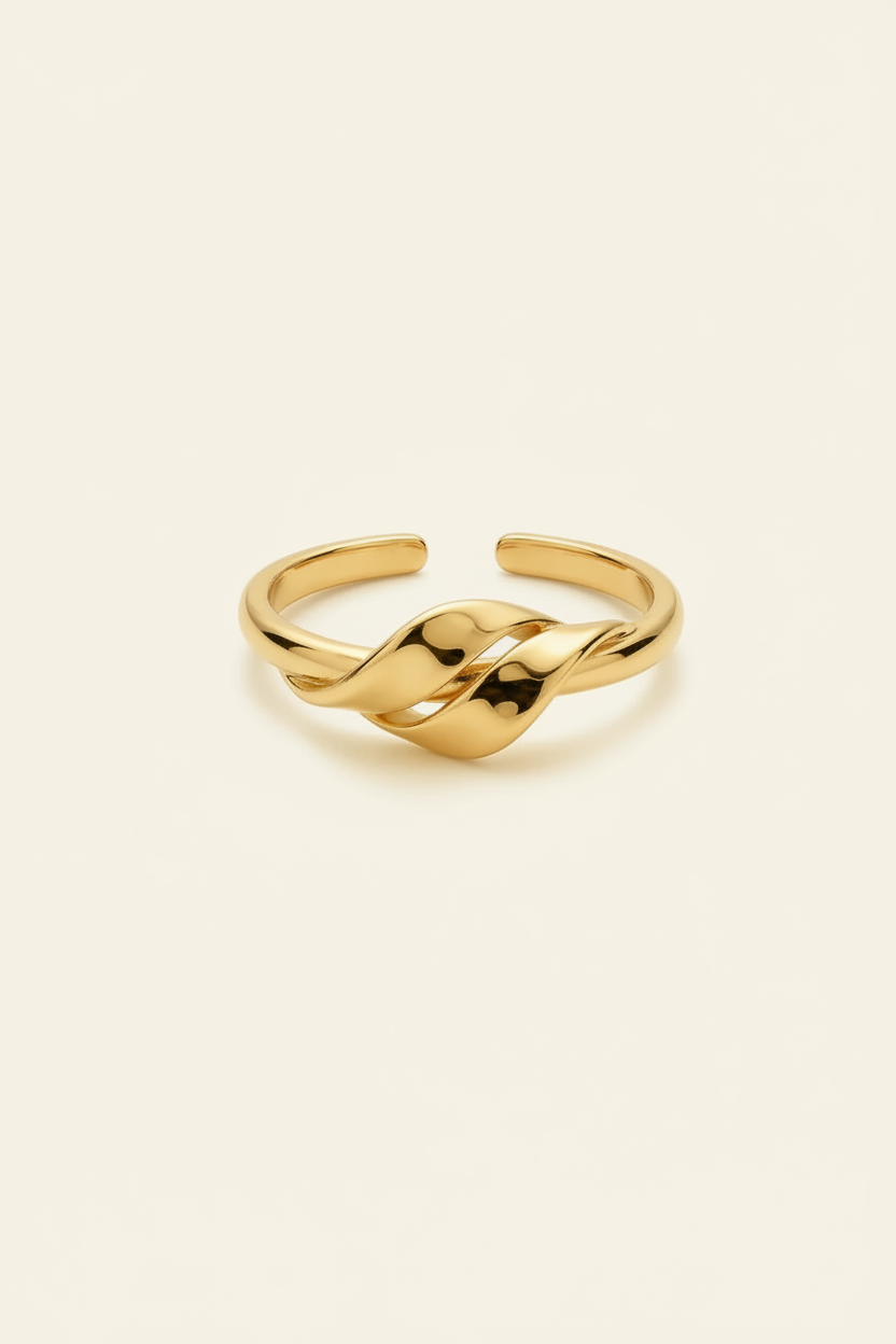 Fluid Knot Open Band Ring in Gold - Product Shot