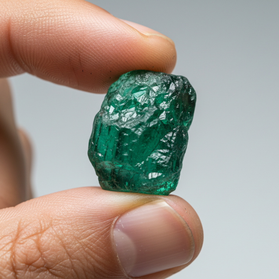 Raw Emerald Gemstone Macro