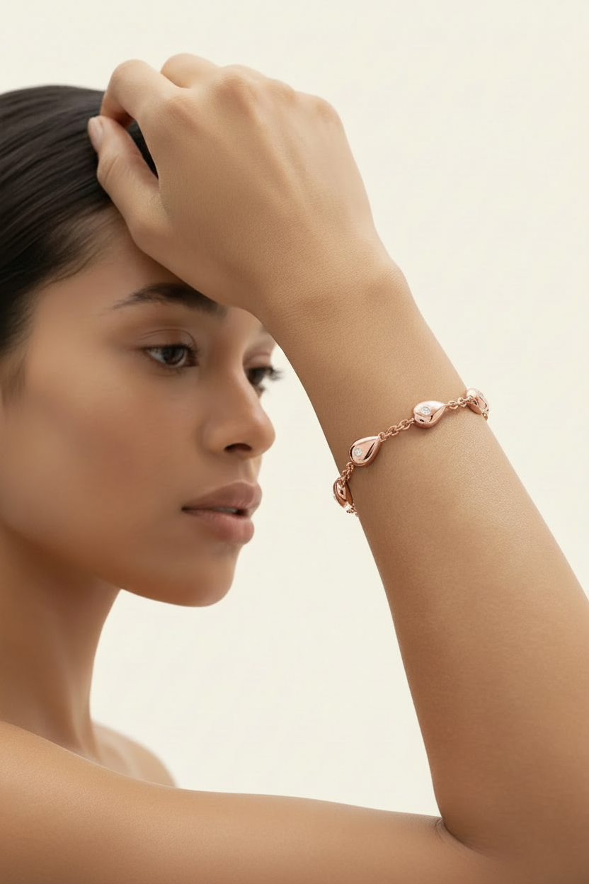 Aurora Dew Bracelet - Rose Gold - Model Profile