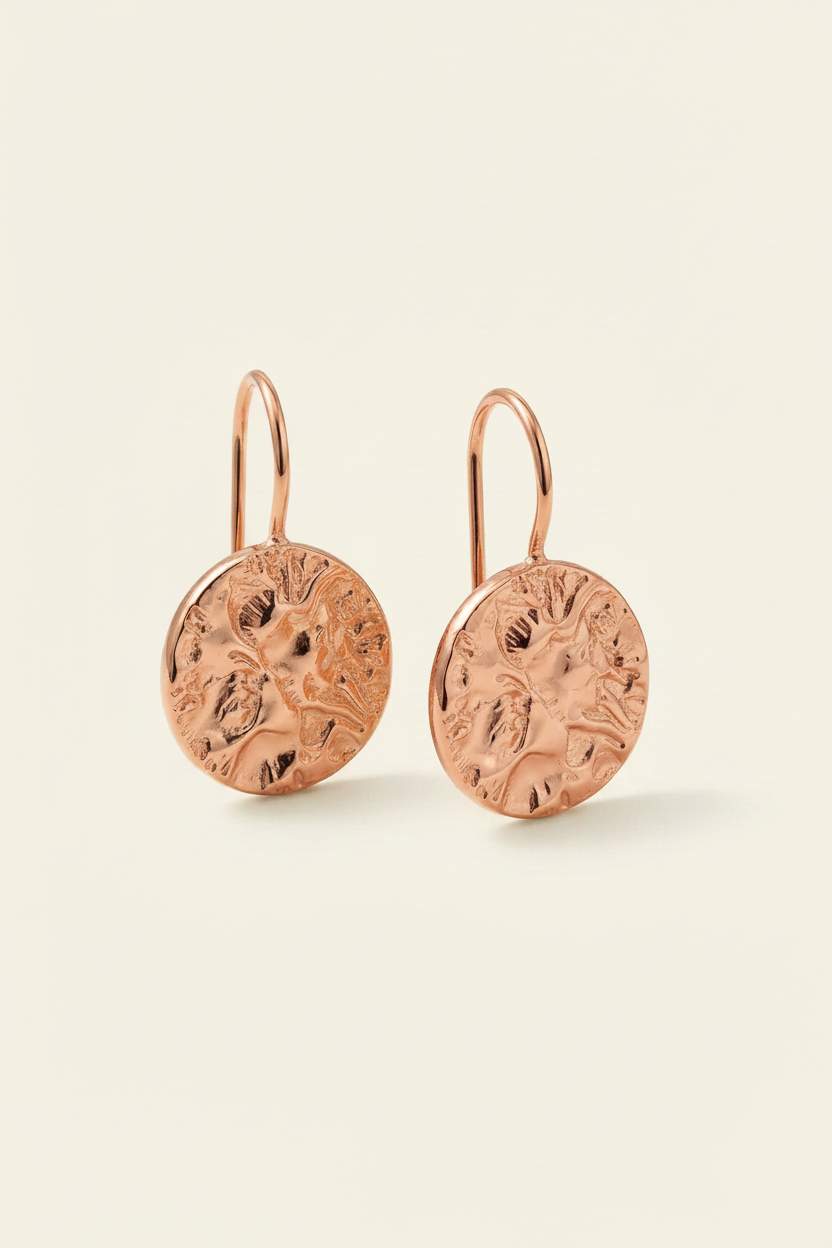Lumière Coin Drop Earrings – Rose Gold, product pair