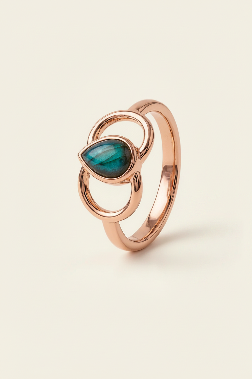 Solar Arc Ring – Rose Gold – 3/4 Angle
