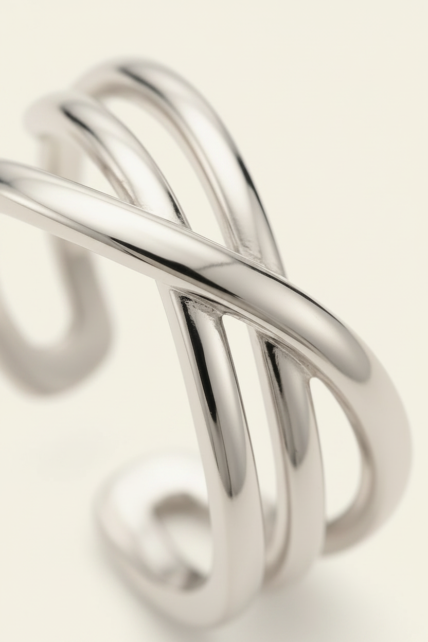 Cross Ring - Silver - Macro Close-up