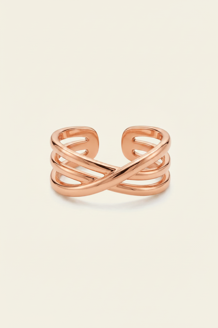 Cross Ring - Rose Gold - Front Product Shot