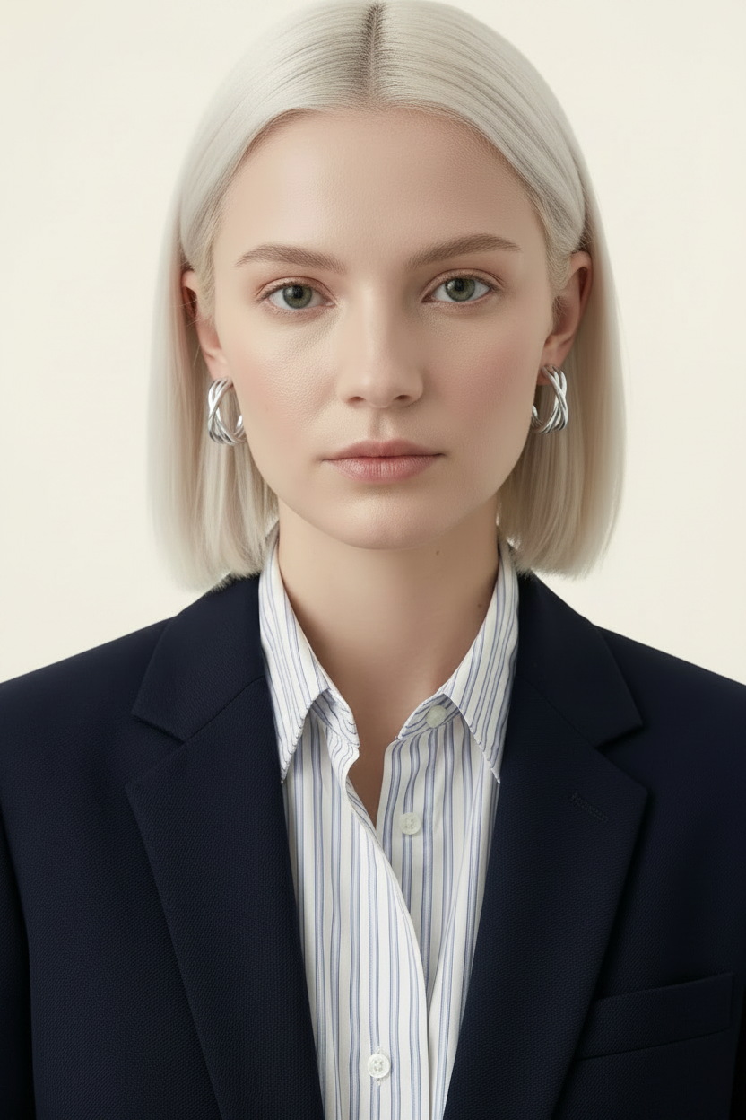 Weave Hoop Earrings - Silver - Lifestyle Portrait