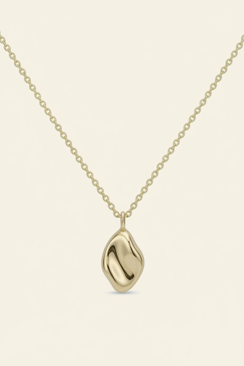 Pebble Pendant Necklace - Gold - Product Shot