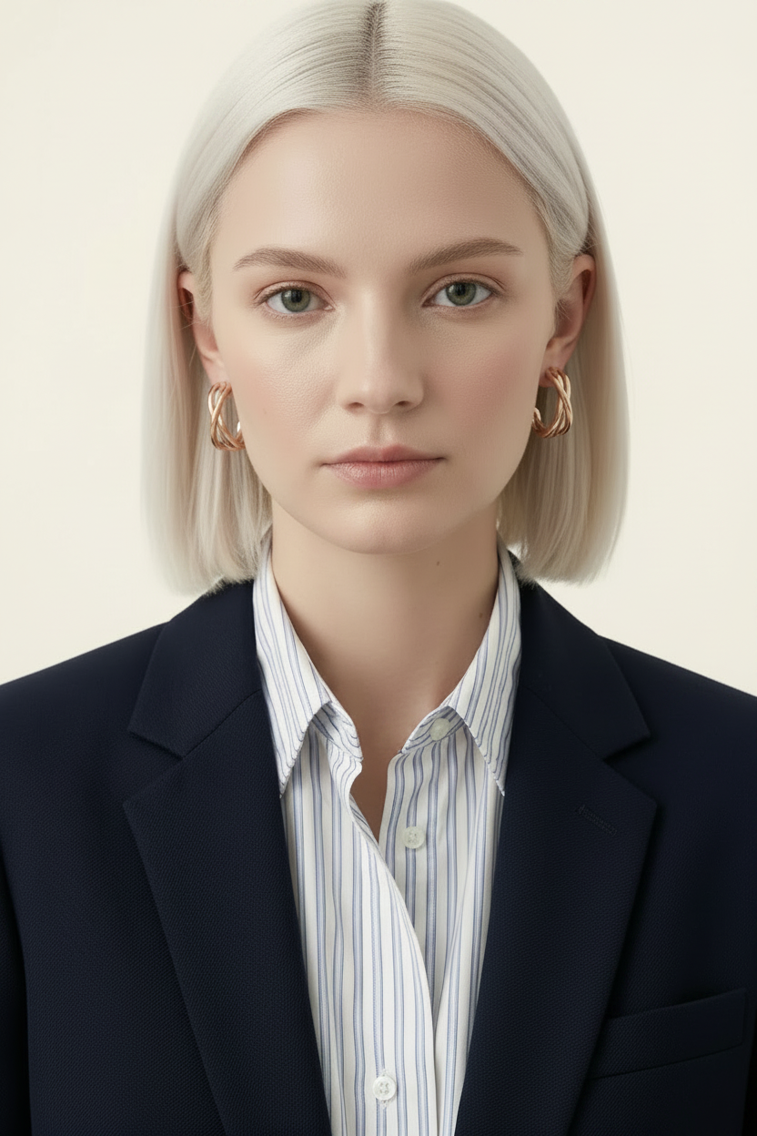 Weave Hoop Earrings - Rose Gold - Lifestyle Portrait