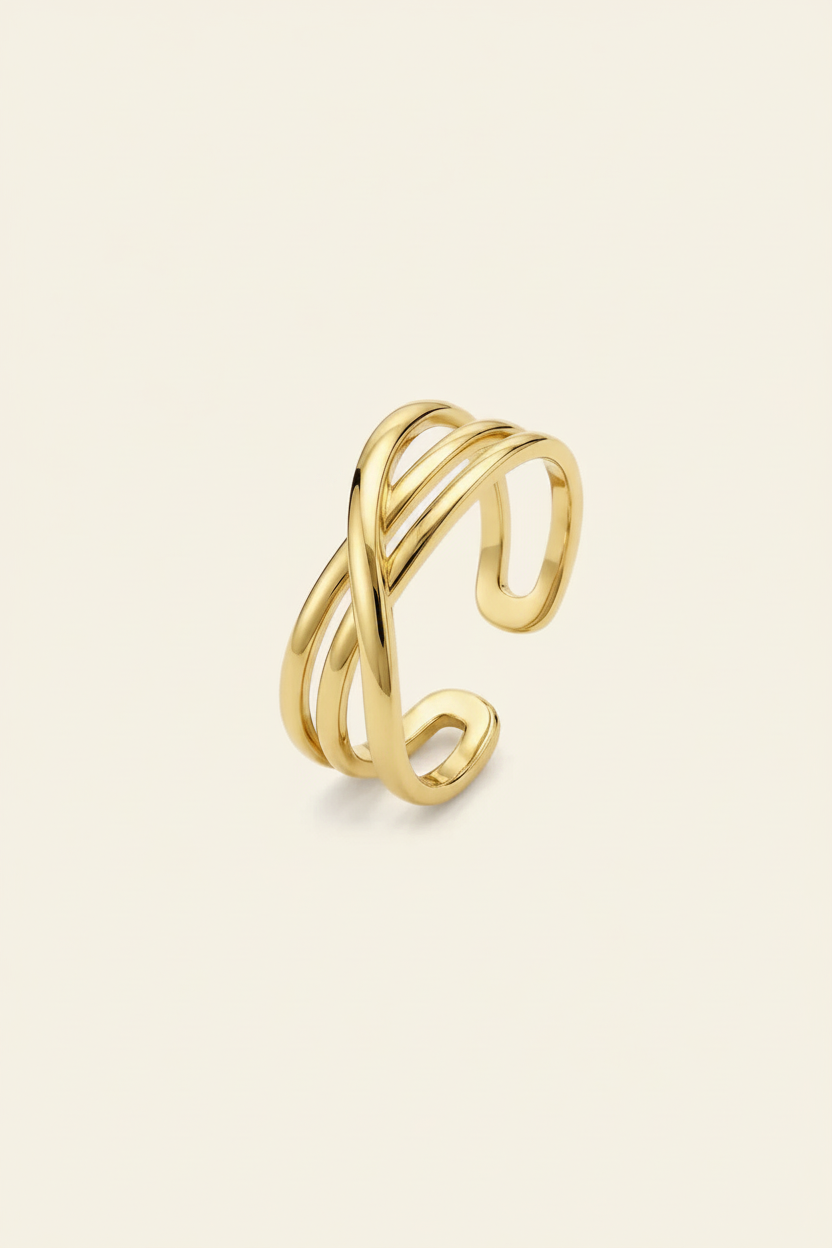 Cross Ring - Gold - Angled Product Shot
