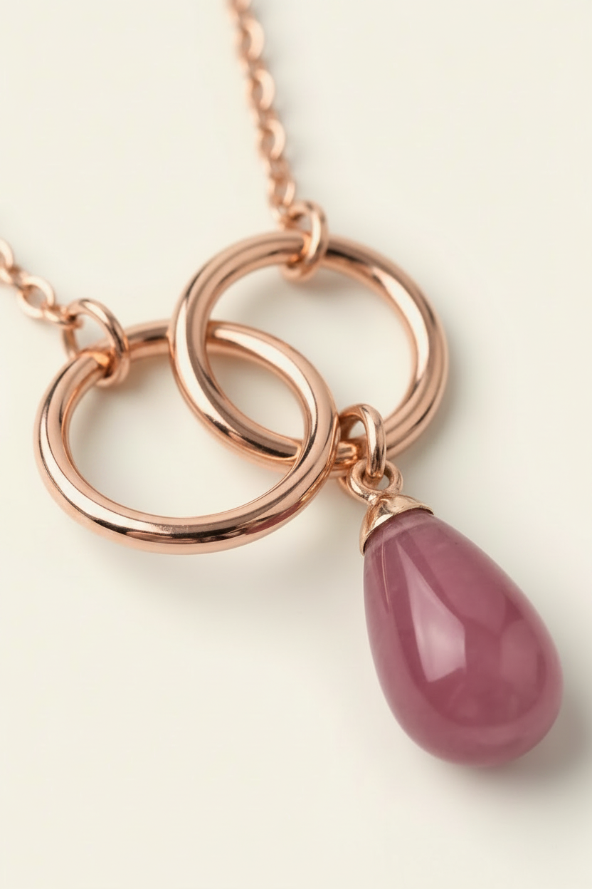 Serenity Stone Pendant Necklace - Rose Gold - Macro Pendant