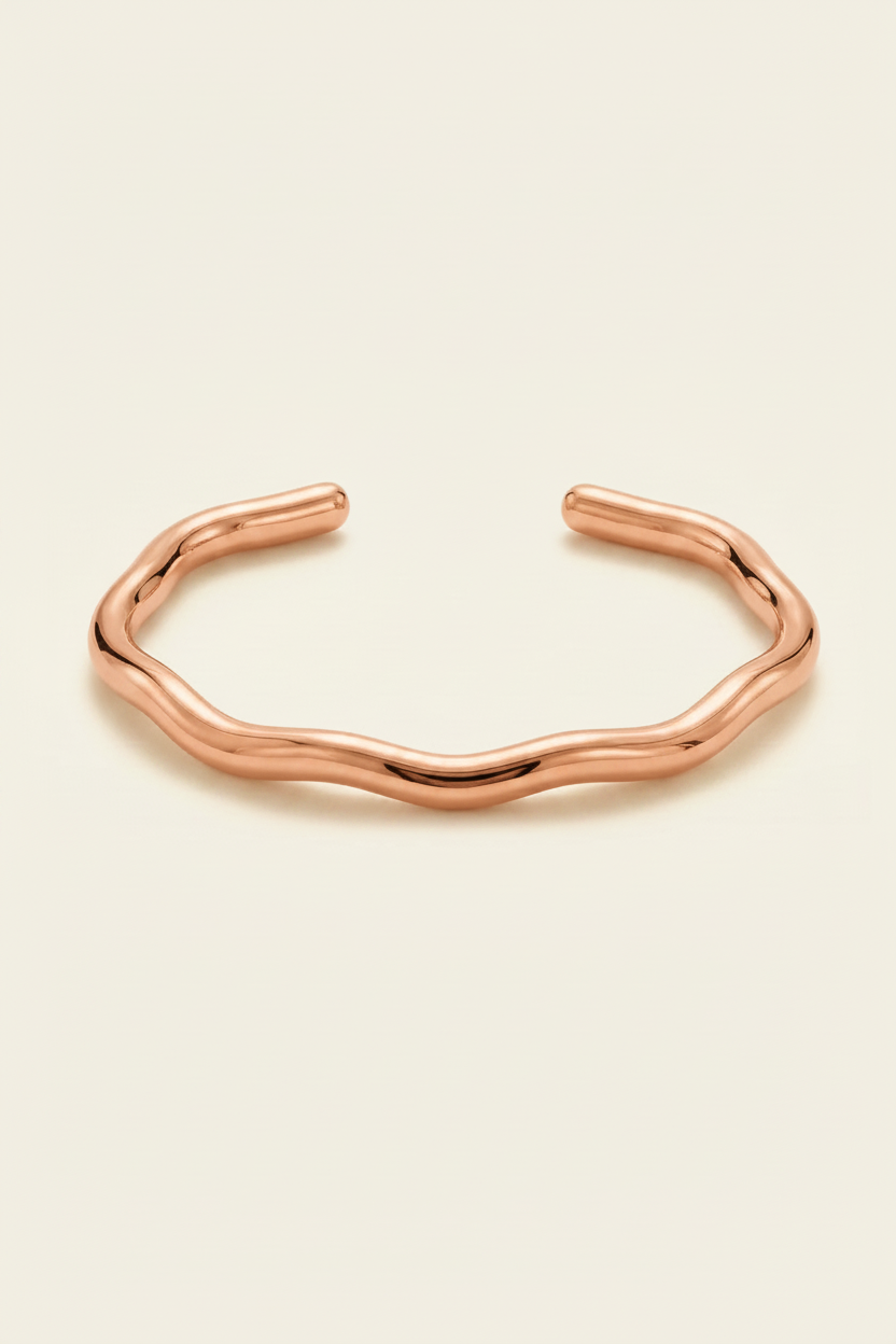 Ripple Cuff Bracelet - Rose Gold - Front Product Shot