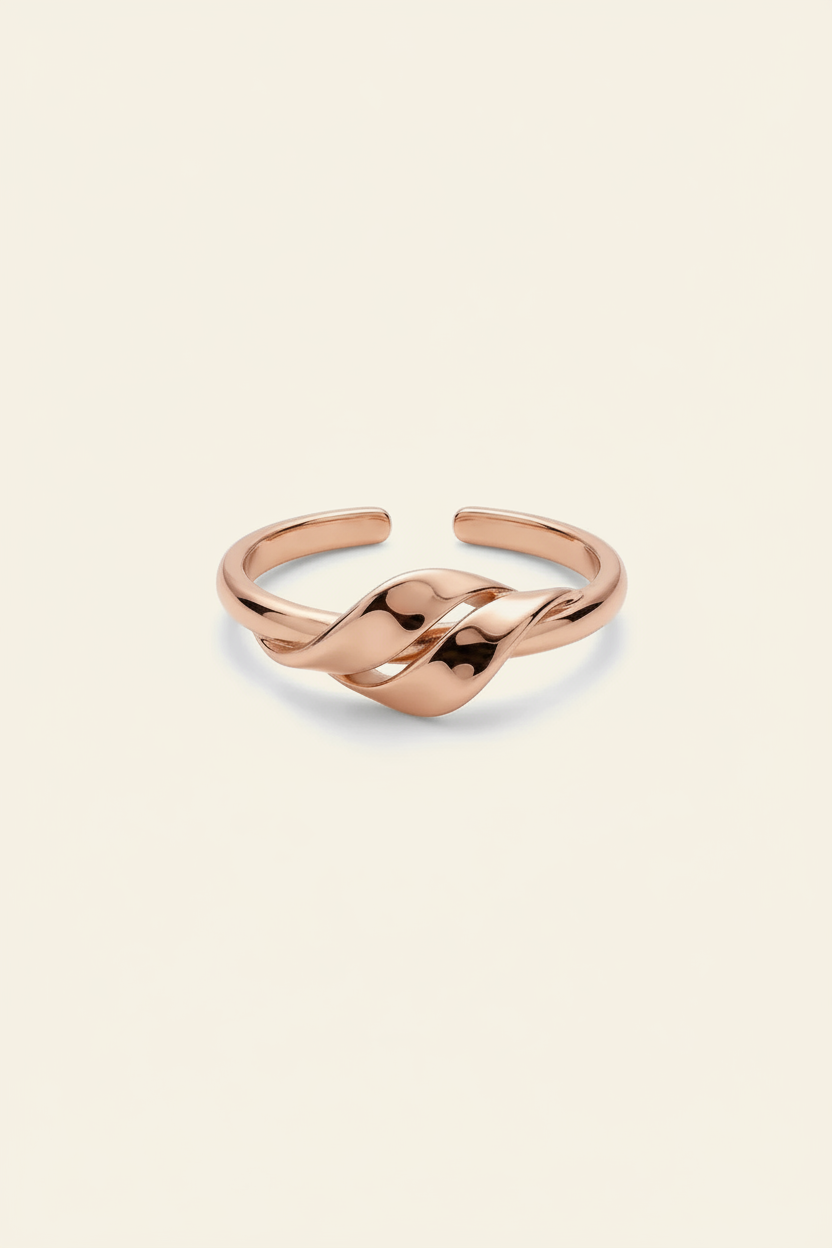 Fluid Knot Open Band Ring in Rose Gold - Product Shot