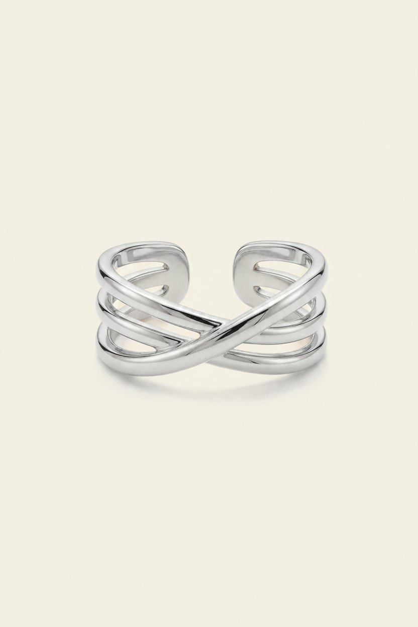 Cross Ring - Silver - Front Product Shot