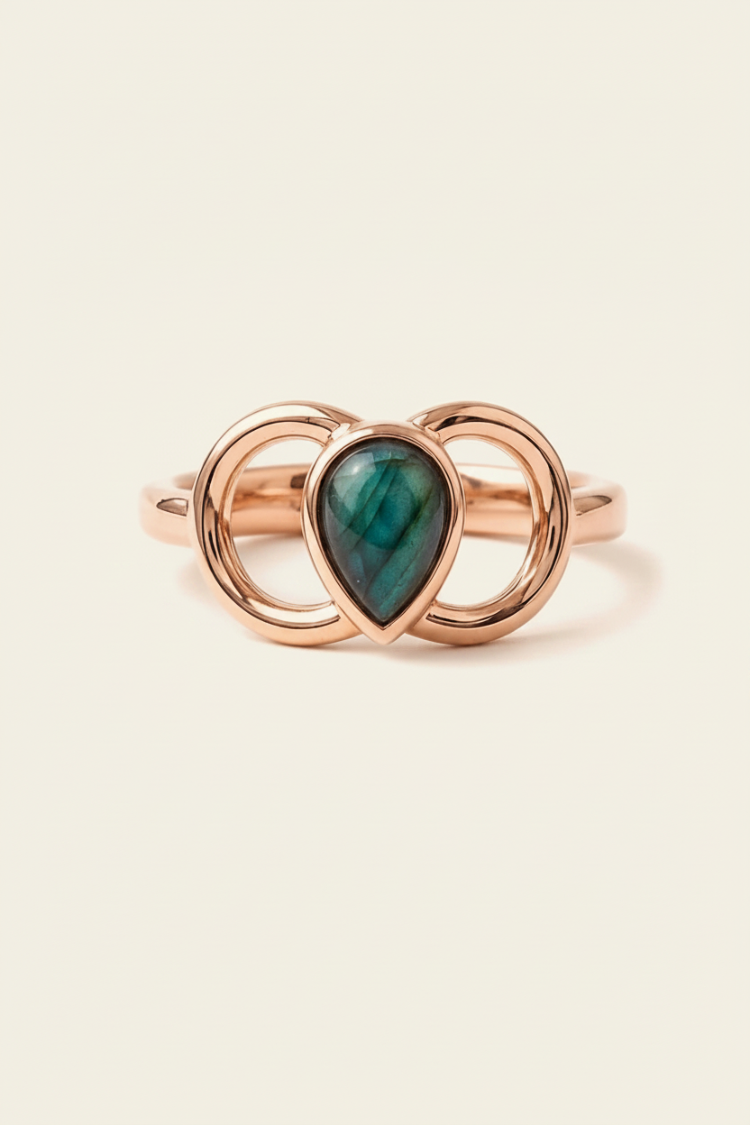 Solar Arc Ring – Rose Gold – Front Flat