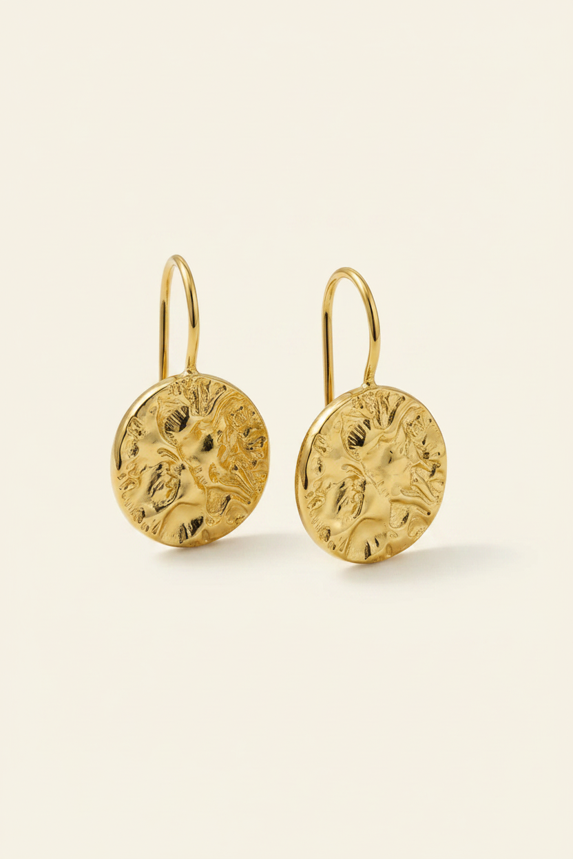 Lumière Coin Drop Earrings – Gold, product pair