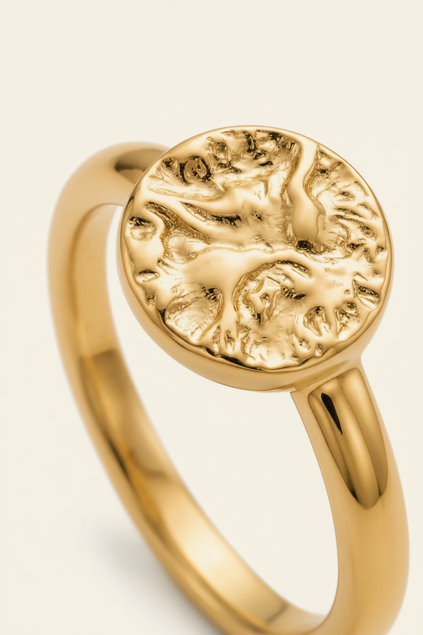 Celestial Orbit Ring - Gold - Macro Close-up