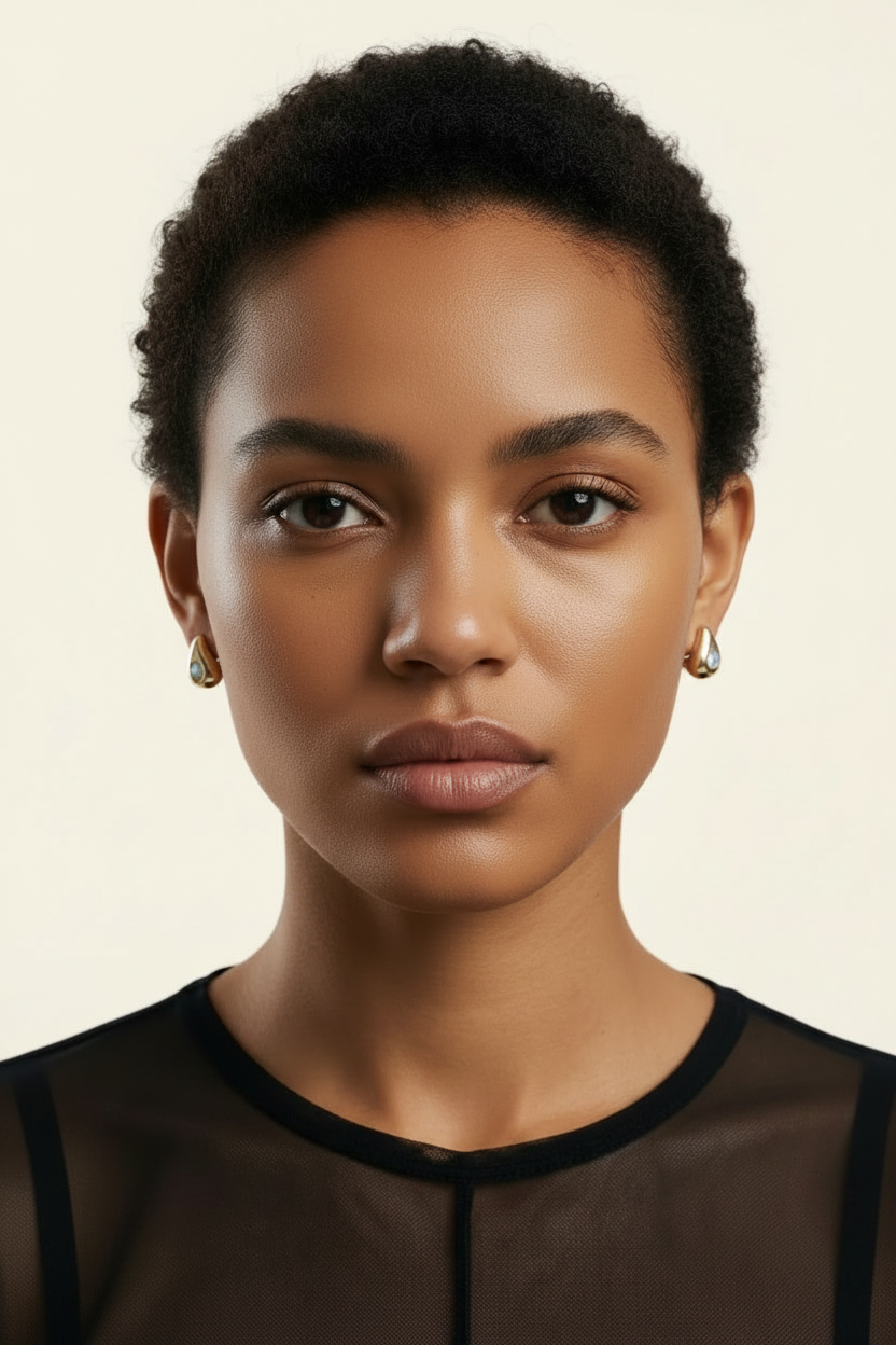 Solstice Pebble Earrings - Rose Gold - Front Portrait