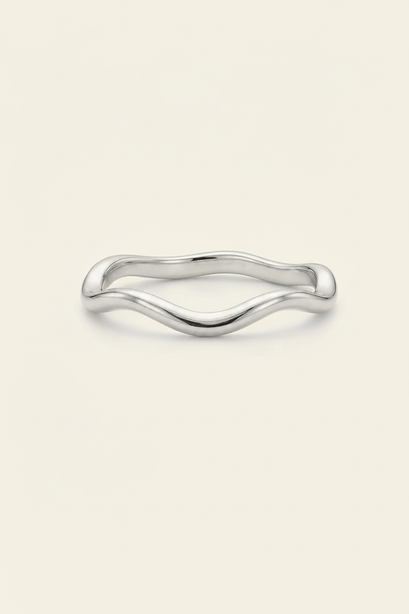 Lumière Wave Ring - Silver - Top Down