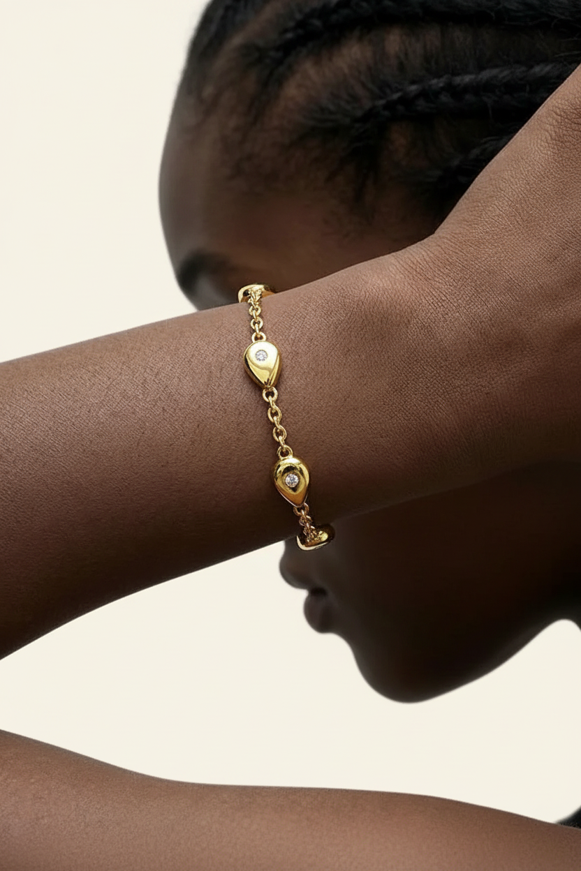 Aurora Dew Bracelet - Gold - Wrist Close-up