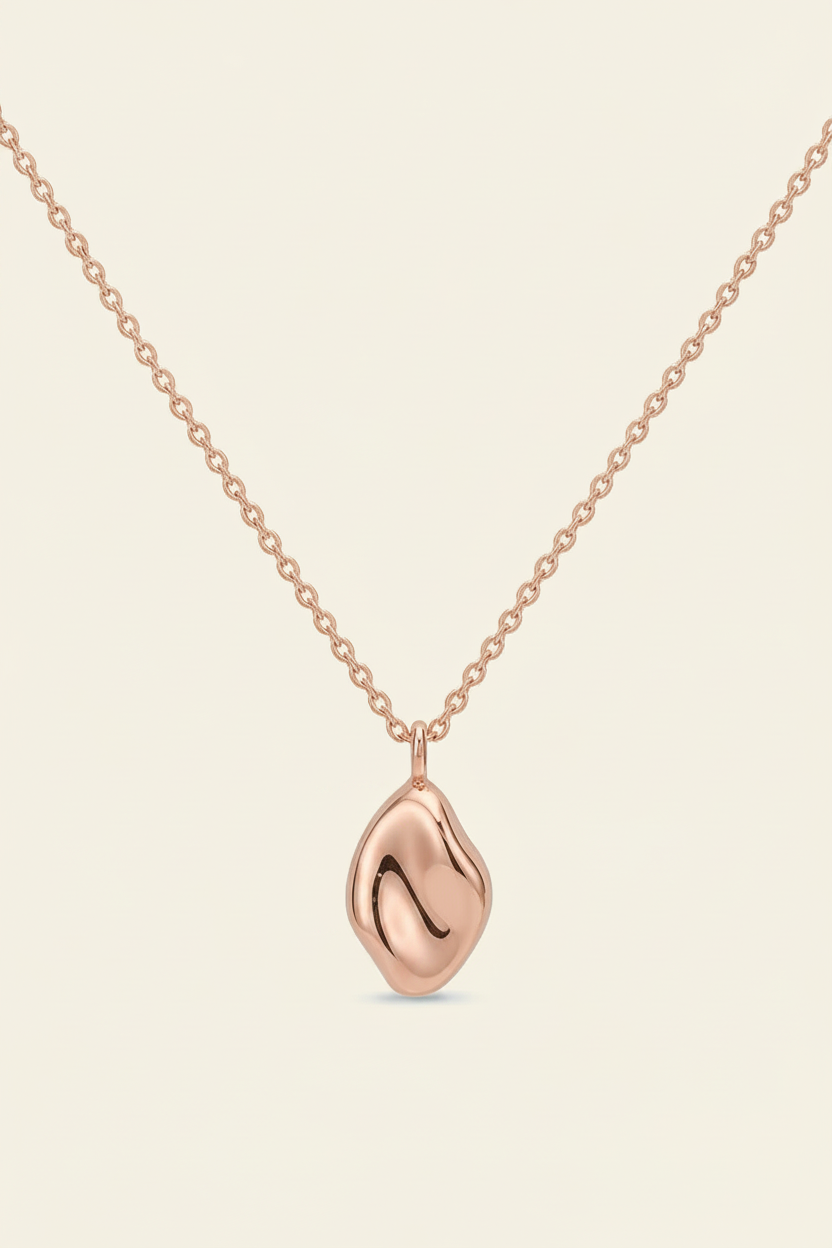 Pebble Pendant Necklace - Rose Gold - Product Shot