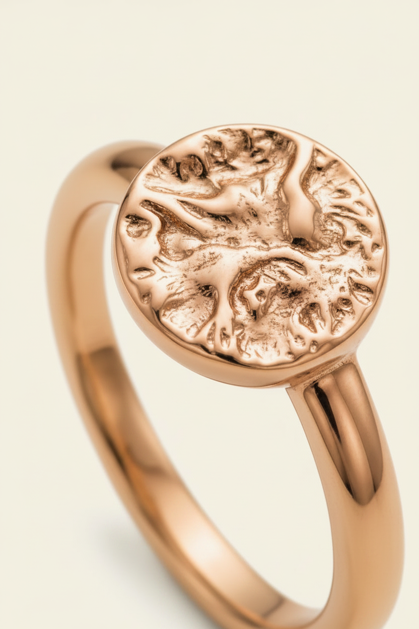Celestial Orbit Ring - Rose Gold - Macro Close-up