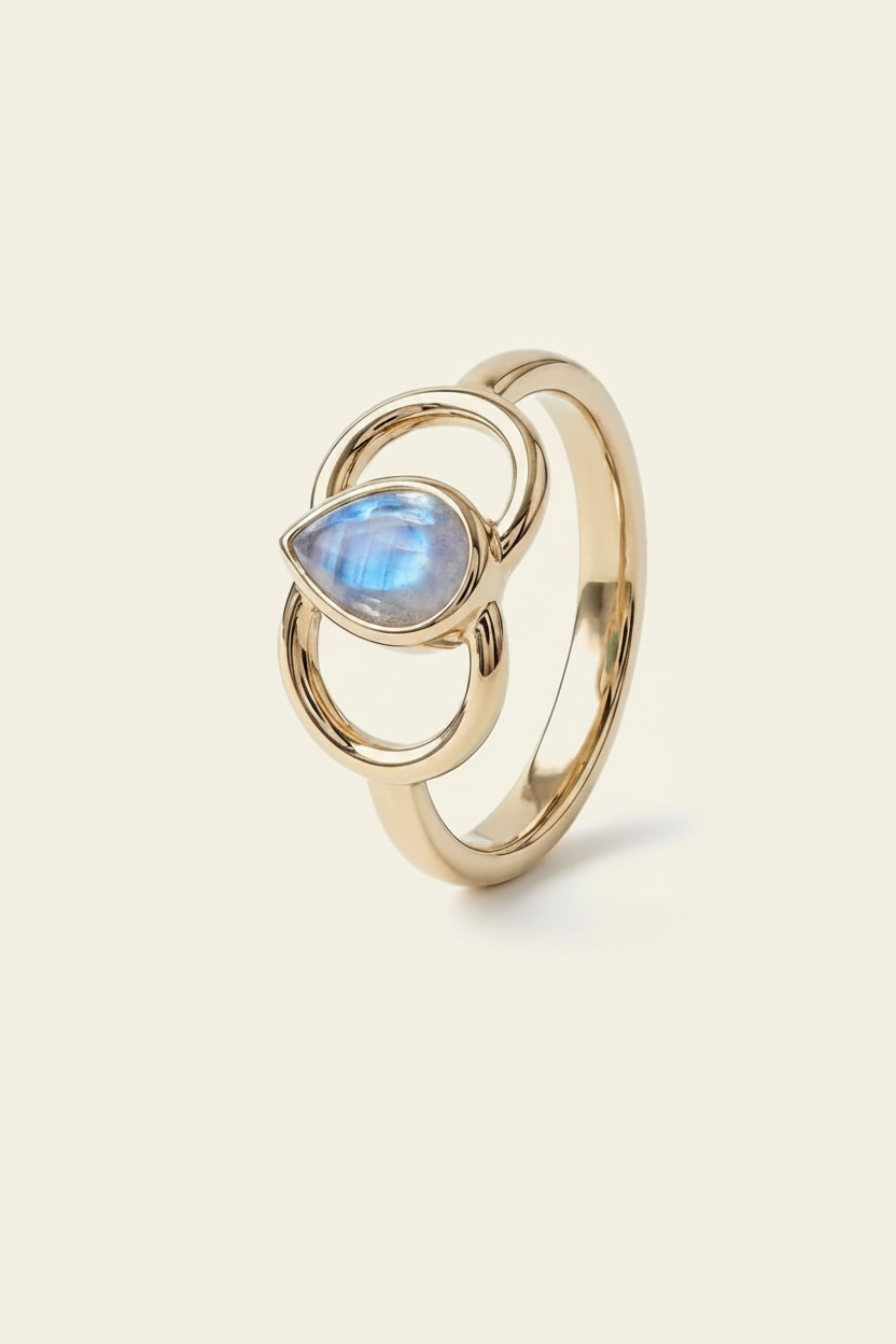 Celestial Orbit Ring – Gold – 3/4 Angle