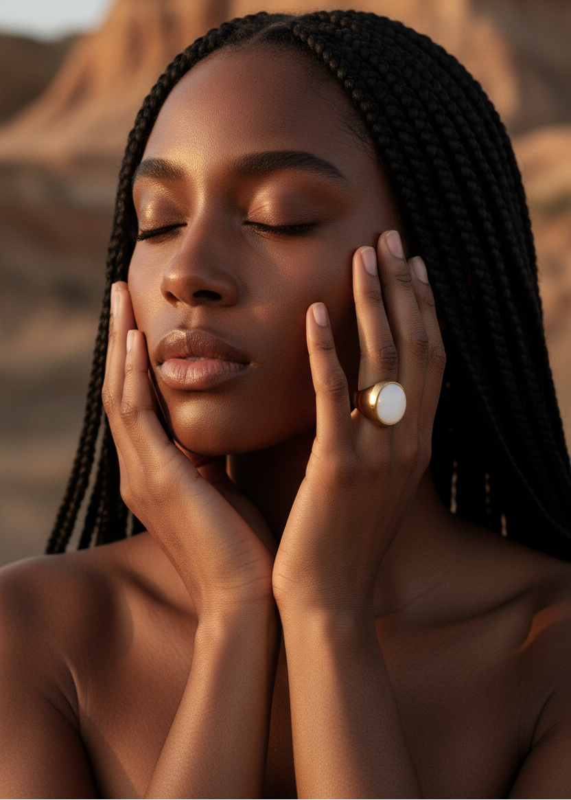 Luxury Beauty Editorial with Statement Ring