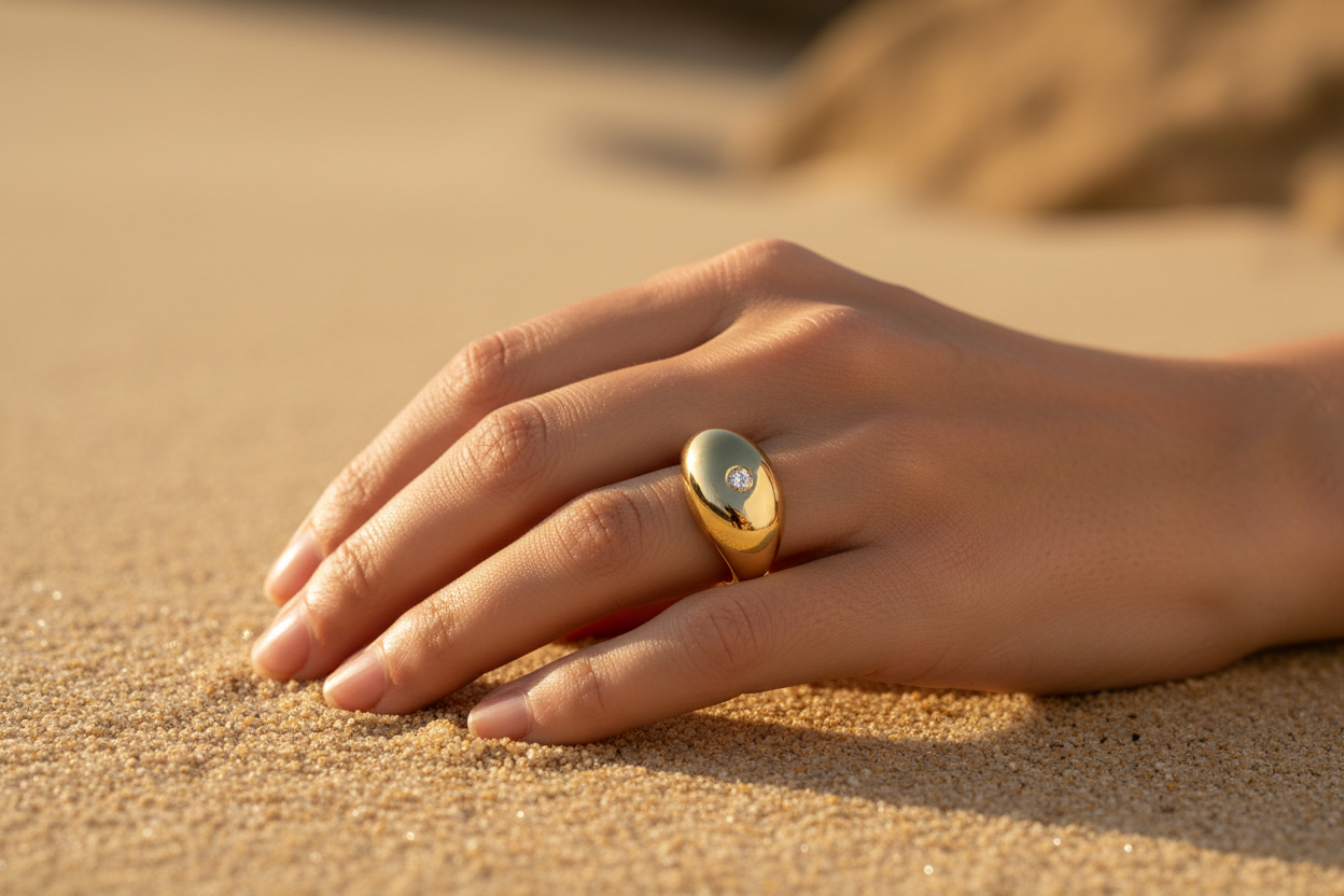 Luxury Gold Ring Editorial Banner