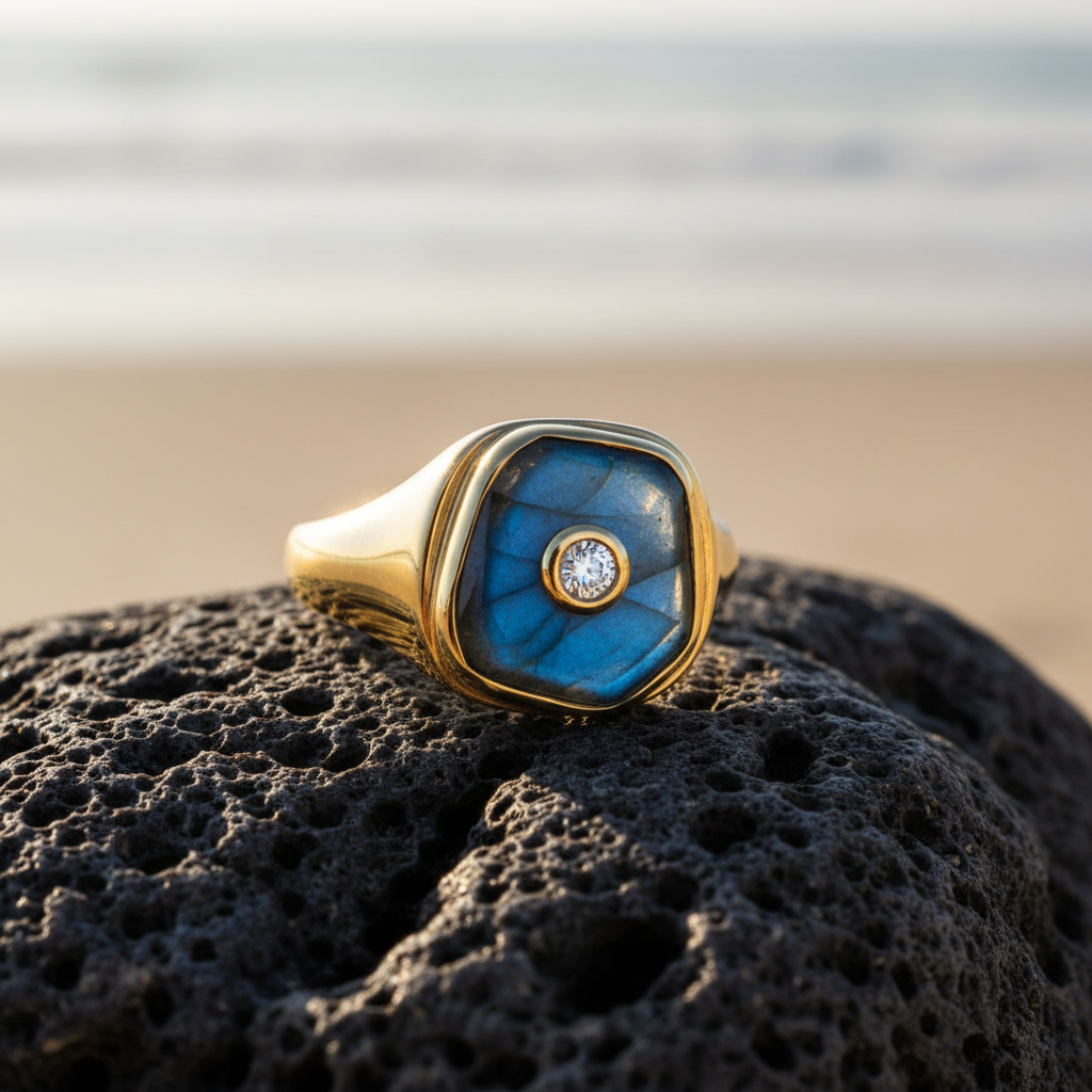 Macro Ring Blue Labradorite