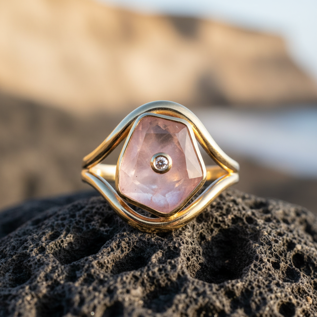 Macro Ring Rose Quartz