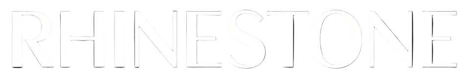 RHINESTONE Logo — White on Black